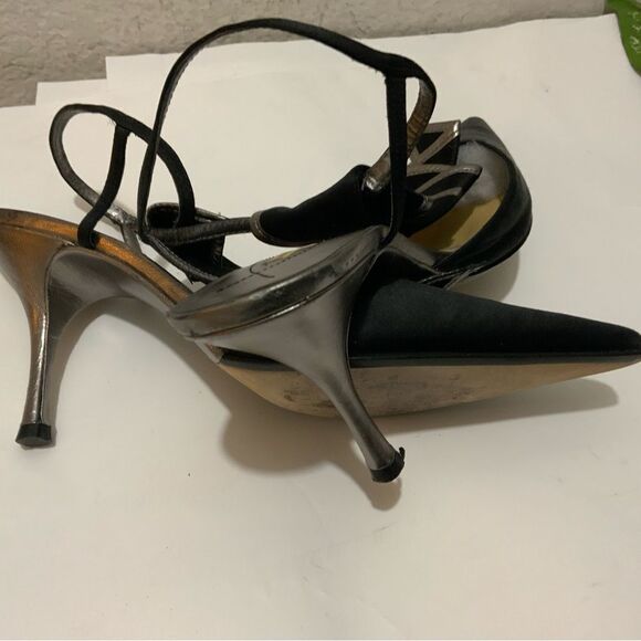 Maxx Studio Shoe heels black sliver size 8.5M - Picture 11 of 12